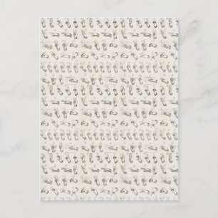 Carte Postale Cadeau de Noël en langue des signes américaine vin