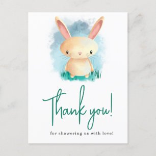 Carte Postale Cadeau de remerciement pour bébé Little Rabbit