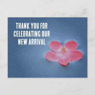 Carte Postale Cadeau de remerciement pour invité de baby shower 