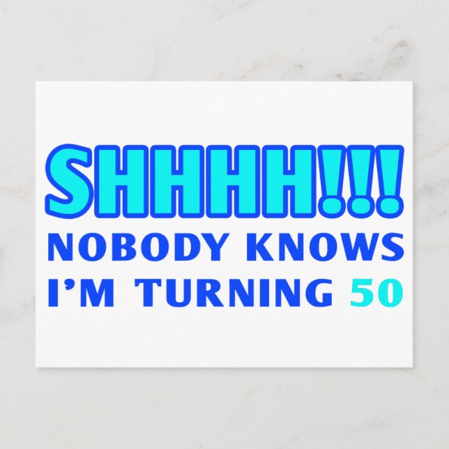 Carte Postale Cadeau de sac de 50 ans (Devant)