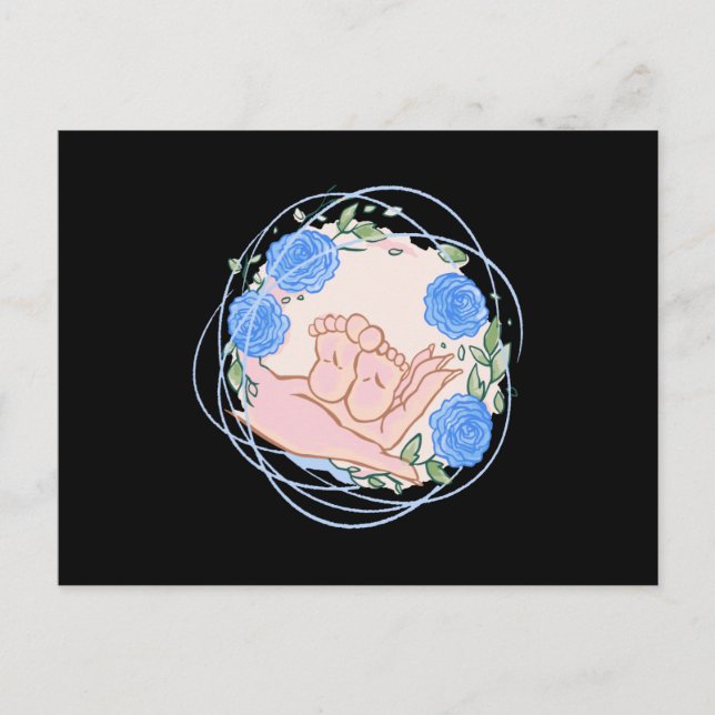 Carte Postale Cadeau de sage-femme Merci Main Avec Pieds de Bébé (Devant)