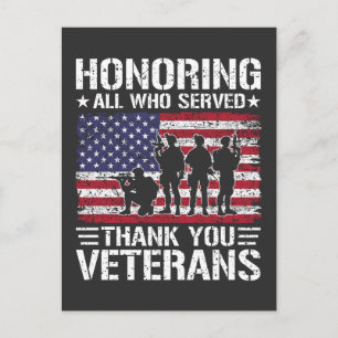 Carte Postale Cadeau de service militaire patriotique Merci aux