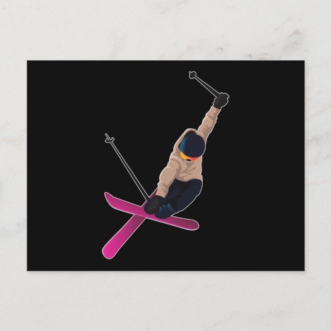 Carte Postale Cadeau de ski ski snowboard sport sports d'hiver (Devant)