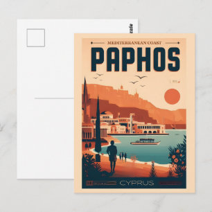 Carte Postale Cadeau de vacances souvenir de la ville de Paphos