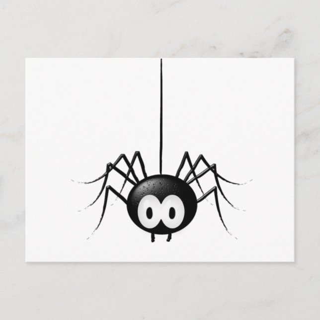 Carte Postale Cadeau d'Halloween Black Spider mignon (Devant)