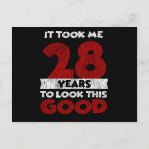 Carte Postale Cadeau drôle d'anniversaire 28 ans vieux de 28 ans