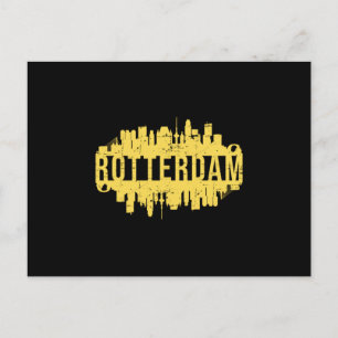 Carte Postale Cadeau drôle de la ville de Rotterdam Cityscape Sk