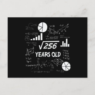 Carte Postale Cadeau drôle geek mathématiques 16 ans pour un ann