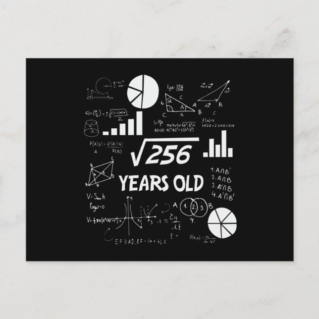 Carte Postale Cadeau drôle geek mathématiques 16 ans pour un ann (Devant)