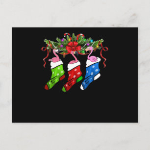 Carte Postale Cadeau Flamant rose Joyeux Flamant rose de Noël