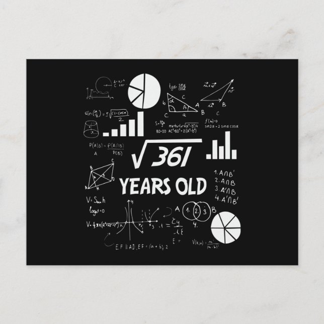 Carte Postale Cadeau geek de 19e anniversaire pour un matheux po (Devant)
