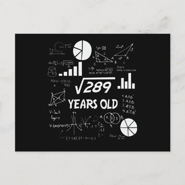 Carte Postale Cadeau geeky math pour 17 ans Anniversaire 17 ans (Devant)