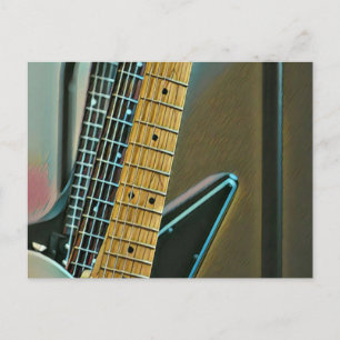 Carte Postale cadeau guitare pour fête des pères