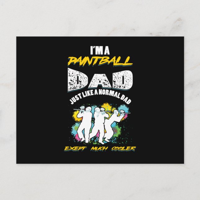 Carte Postale Cadeau Papa Peintball Paintball Joueur de Paintbal (Devant)
