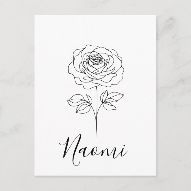 Carte Postale Cadeau personnalisé de juin Rose de naissance pour (Devant)
