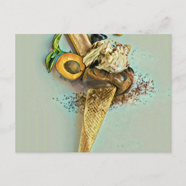 Carte Postale Cadeau pour amateur de glace au chocolat (Devant)