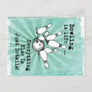 Carte Postale Cadeau pour amateur de quilles, Cadeau drôle pour