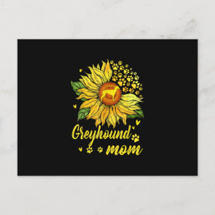 Carte Postale Cadeau pour maman amateur de chien gris tournesol