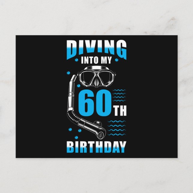 Carte Postale Cadeau pour un plongeur pour son 60ème anniversair (Devant)