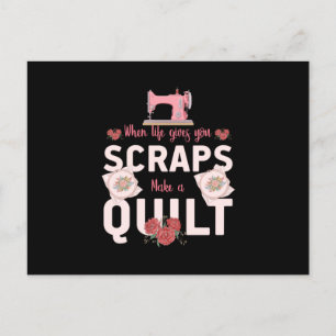 Carte Postale Cadeau Quilter   Quand la vie vous donne des reste