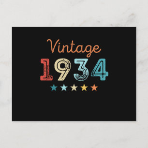 Carte Postale Cadeau Rétro 90e Anniversaire Vintage 1934 90 ans