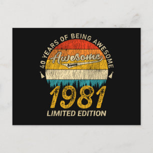 Carte Postale Cadeau Rétro Incroyable 44 Ans pour un Anniversair