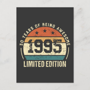 Carte Postale Cadeau vintage 1995 Rétro 30e anniversaire