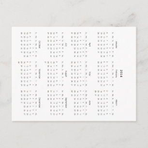 Carte Postale Cadeaux Calendrier 2014