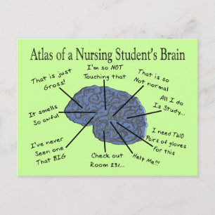 Carte Postale Cadeaux "Cerveau" pour un étudiant en soins infirm