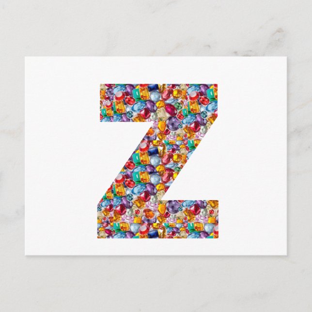 Carte Postale Cadeaux d'anniversaire Alpha ZZZ z ZZ incrustés de (Devant)
