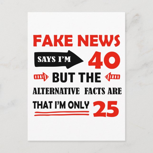 Carte Postale Cadeaux d'anniversaire de 40e année (Devant)