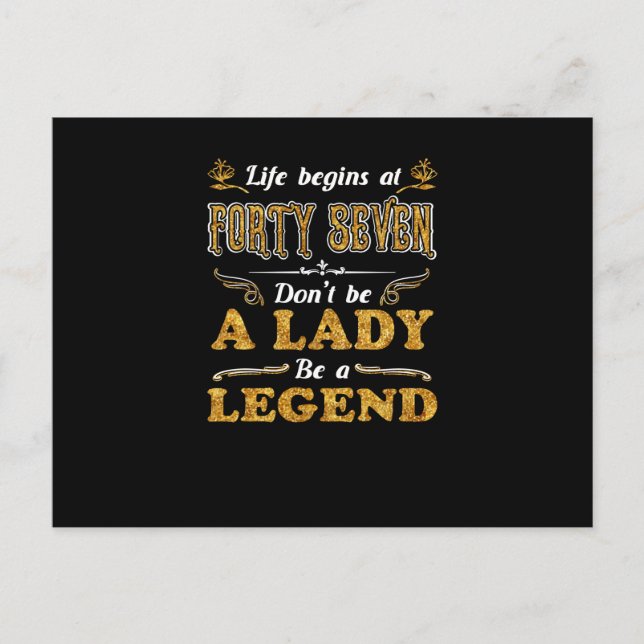 Carte Postale Cadeaux d'anniversaire | La vie commence à quarant (Devant)