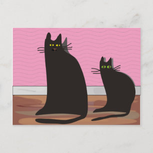 Carte Postale Cadeaux d'art de chat noir