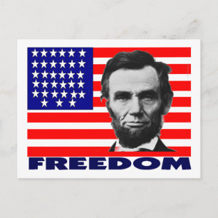 Carte Postale Cadeaux d'art du drapeau "Liberté" d'Abe Lincoln -