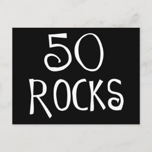 Carte Postale Cadeaux de 50e anniversaire, 50 ROCKS