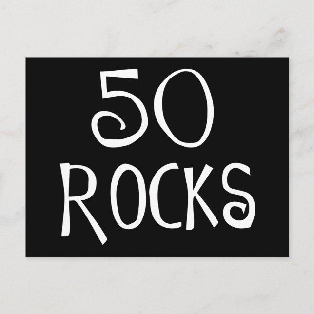 Carte Postale Cadeaux de 50e anniversaire, 50 ROCKS (Devant)
