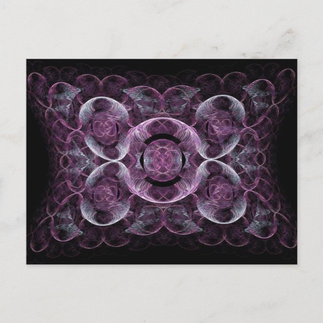 Carte Postale Cadeaux de design d'art fractal Abstrait violet (Devant)