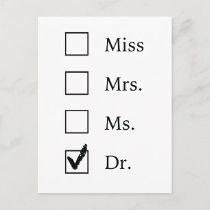 Carte Postale Cadeaux de doctorat pour femmes