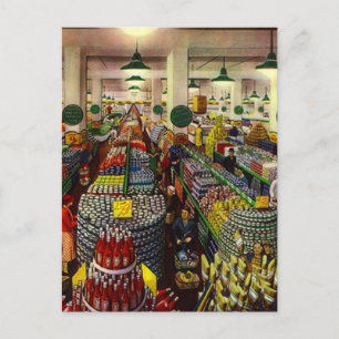 Carte Postale Cadeaux de la boutique d'épicerie Retro Coupon Cli