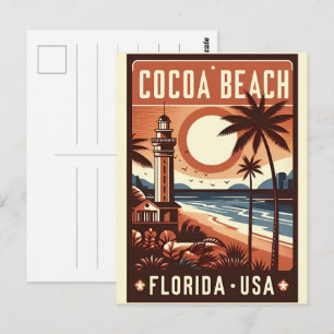 Carte Postale Cadeaux de la côte de la ville de Cocoa Beach en F
