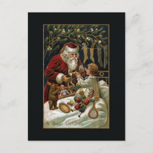 Carte Postale Cadeaux de Noël de l'abbé vintage à l'enfant