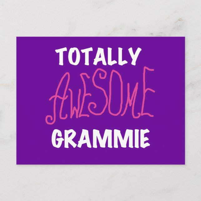 Carte Postale Cadeaux de T-shirts rose Grammie absolument géniau (Devant)