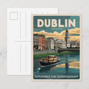 Carte Postale Cadeaux de voyage de la ville vintage de Dublin, R