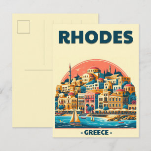 Carte Postale Cadeaux de voyage de vacances à Rhodes City - Grèc