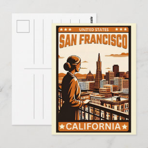 Carte Postale Cadeaux de vue sur balcon de San Francisco, CA de 