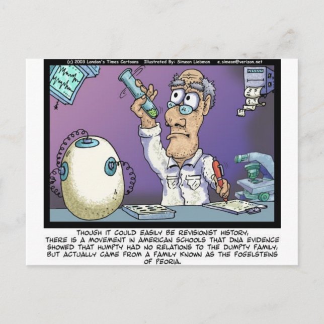 Carte Postale Cadeaux drôles de généalogie Humpty T-shirts et ob (Devant)