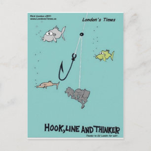 Carte Postale Cadeaux drôles Hook Line & Thinker T-shirts et Car