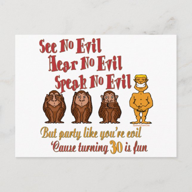 Carte Postale Cadeaux du 30e anniversaire (Devant)