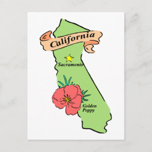 Carte Postale Cadeaux et Tee - shirts colorés de la Californie