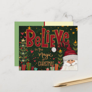 Carte Postale Cadeaux festifs du Père Noël Croire Inspirivité